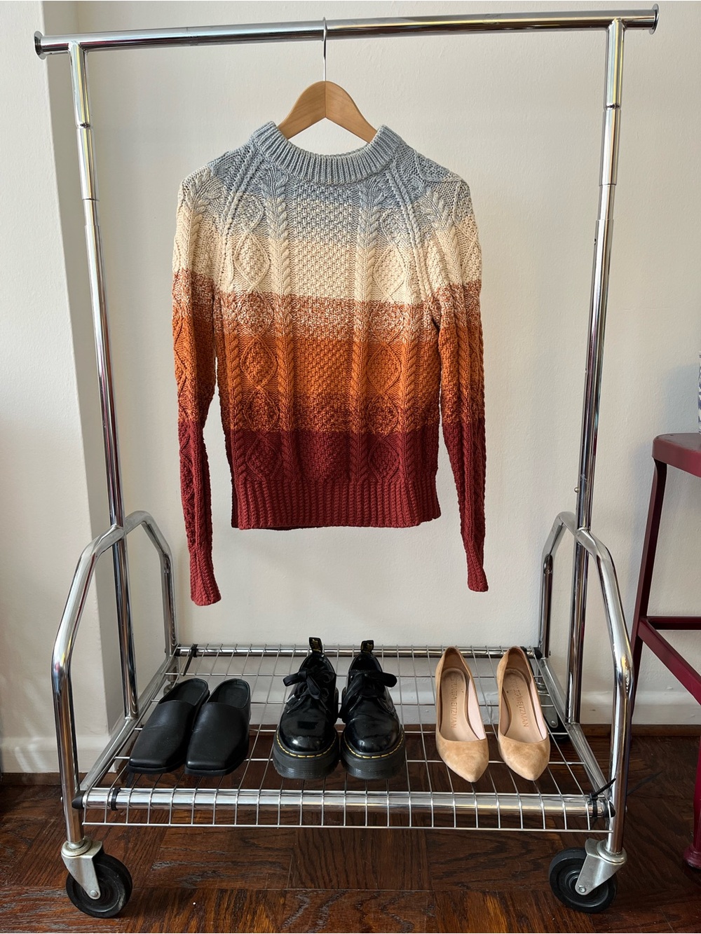 LL Bean Ombré Cable-Knit Sweater